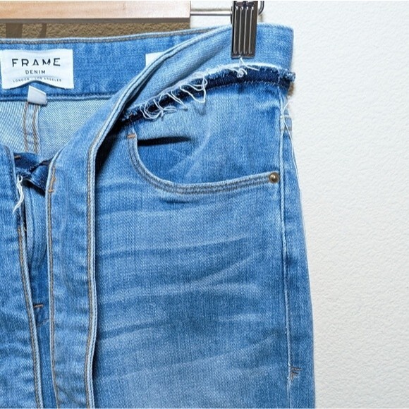 Frame Le High Straight Raw Waist Tie in Hannington - Picture 7 of 16